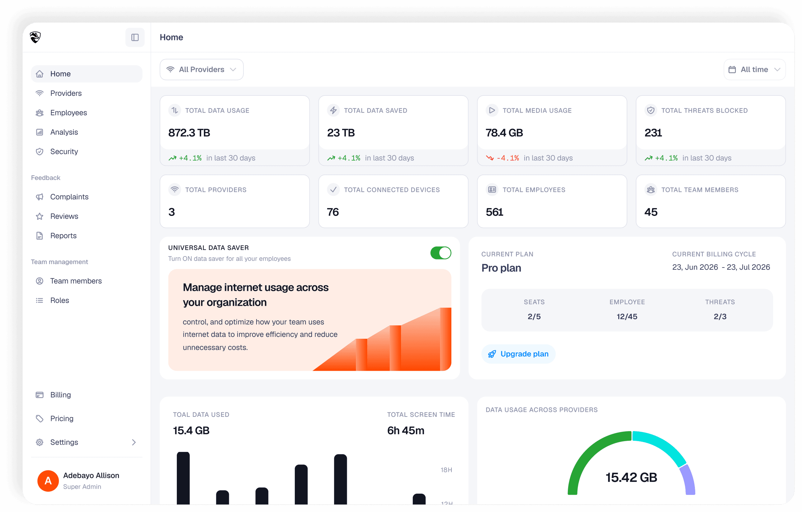 Badger Business Dashboard Preview