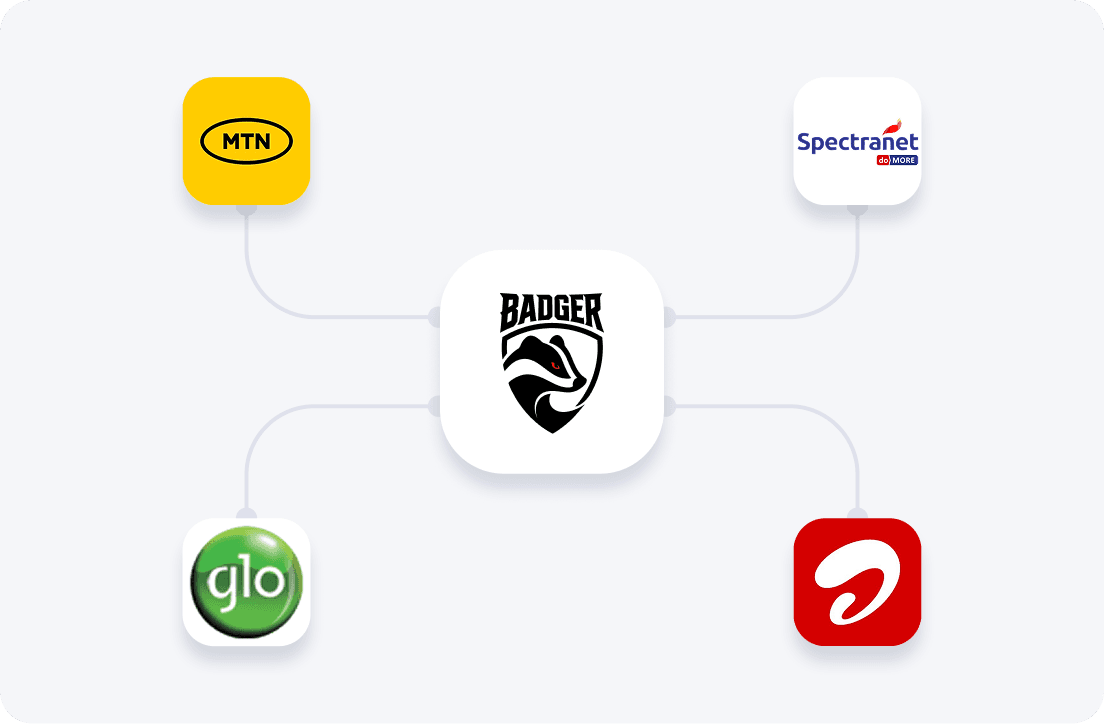 Connecting network provider icons